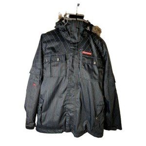 FourSquare 15K Mens Large Black Pinstriped Snow